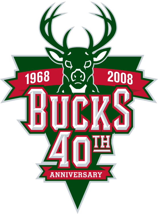 Milwaukee Bucks 2008 Anniversary Logo t shirts iron on transfers